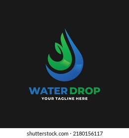Water drop logo design vector