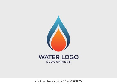 Water drop logo design vector with gradient color and creative idea