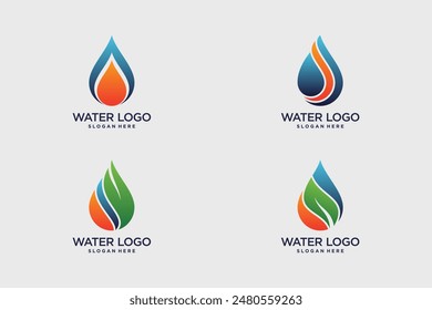 Water drop logo design vector collection with creative idea