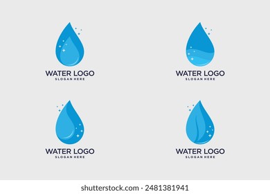 Water drop logo design vector collection with creative idea