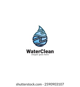 Water drop Logo design vector template. Natural Aqua Mineral Icon. Clean water Concept Icon Water Drop Logotype
