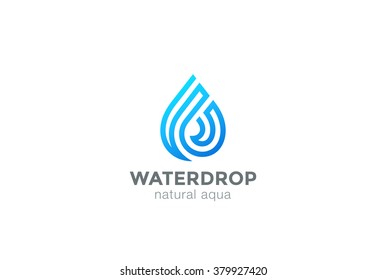 Water Drop Logo Design Vector Linear Infinite Shape.
Waterdrop Aqua Droplet Logotype Icon.