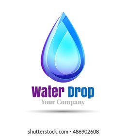 Water drop Logo design vector template. Natural Mineral Aqua icon. Waterdrop liquid Oil Logotype concept. Illustration for your business company. Creative abstract colorful.