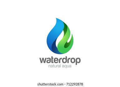 Plantilla vectorial de diseño con logotipo de caída de agua.
Logotipo de agua natural y ecológica Droplet. Icono verde azul