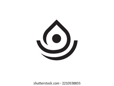 water drop logo design, yoga people abstract icon illustration. creative vector spa balance.