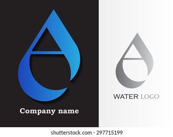 Water Drop Logo Design.Water Drop Logotype.Aqua Logo.Abstract Vector Template