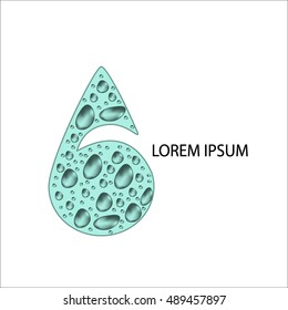 Water drop. Logo, emblem. Designer water drop advertising, aqua. Vector illustration