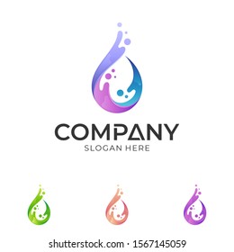 Water Drop Logo, Fresh Water Vector illustration, Oil/Liquid Icon, Wave Logo Design, Nature Logo Element, Water Splash