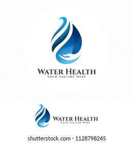 Water drop logo,  green ecology and fresh water concept design vector.