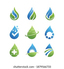 Water drop logo icon design collection