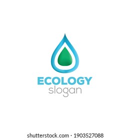 Wassertropfen Logo Symbol-Design-Vorlage. Firmenzeichen oder Firmenzeichen. Moderner Minimaler Logotyp. Vektorgrafik