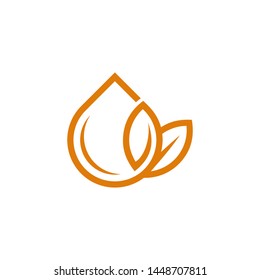 water drop logo icon, eco leaf design - vector