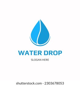 WATER DROP LOGO ICON IN FLAT DESIGN 