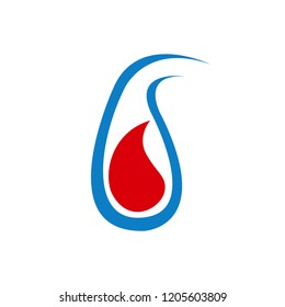 Water drop logo icon with Red Blue color