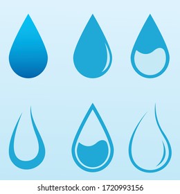 Water drop logo and icon set vector, water drop symbol 