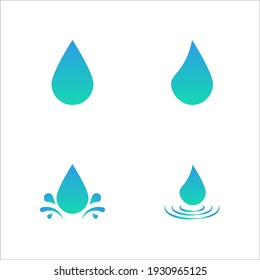 Water drop logo and icon set vector, water drop symbol on white background.