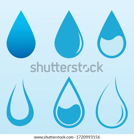Water drop logo and icon set vector, water drop symbol 