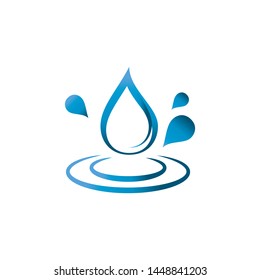 Water drop logo icon. Vector illustration. Flat design style on white background.