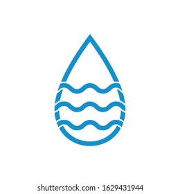 Water drop Logo, icon vector design  template Linear style