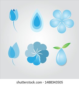 Water drop logo, icons, vector template symbol badge