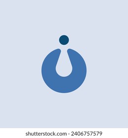 Logo de la caída de agua dentro de un círculo azul con fondo en blanco