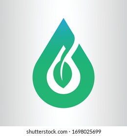 Water Drop LOGO with Leaf.