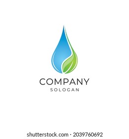 Logo de Water Drop Logo Leaf Idea de diseño
