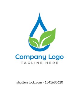 Water Drop Logo Leaf Natural