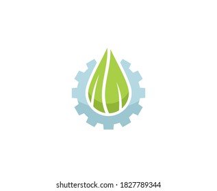 Water drop logo leaf nature vector icon 