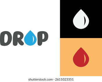 water drop logo, letter o water drop logo with vector file