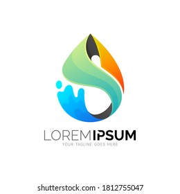 Water drop logo with letter S design combination