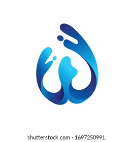 water drop logo, letter w logo
