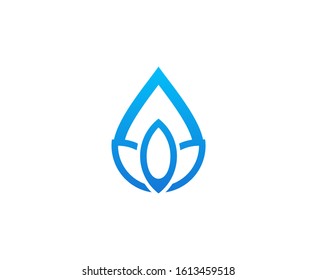 Water drop logo lotus vector 