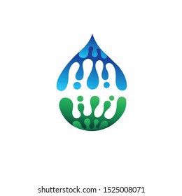 water drop logo with melt concept