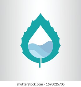 Water drop LOGO with Natural Leaf.
