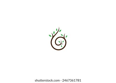 water drop logo with natural tree combination in flat design style