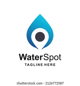 Water drop logo with navigation concept