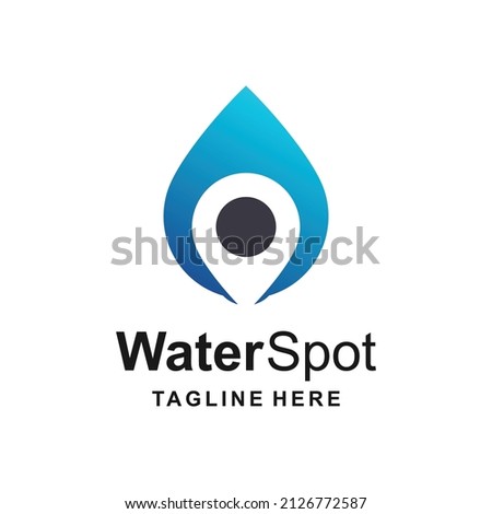 Water drop logo with navigation concept
