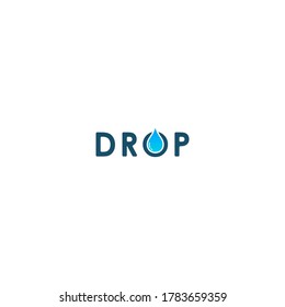 water drop logo on writing or typography