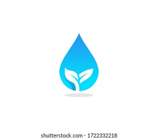 Icono del vector de la planta de gota de agua 