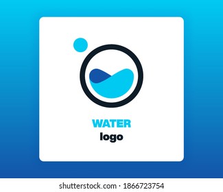 Water drop logo. Raindrop abstract icon, droplet shape symbol for package, eco product design. Vector illustration