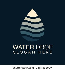 water drop logo with simple elegant design. with limited color for easy to you to use in your company