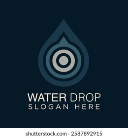 water drop logo with simple elegant design. with limited color for easy to you to use in your company