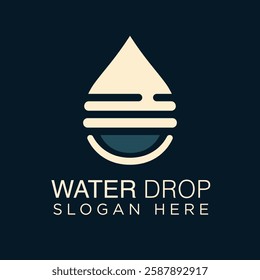 water drop logo with simple elegant design. with limited color for easy to you to use in your company