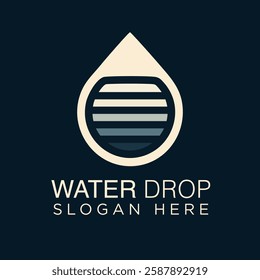 water drop logo with simple elegant design. with limited color for easy to you to use in your company