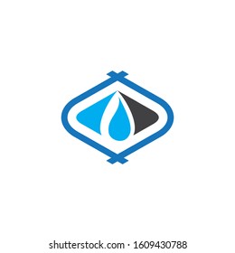 water drop logo with square