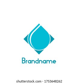 Water drop logo square design concept, Abstract business logo, isolated on white background.