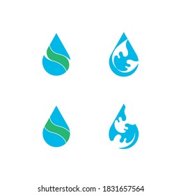 Ilustración del símbolo del logotipo de caída de agua
