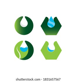 Water drop logo symbol design vector illustration
