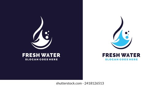 Water drop logo template and water concept, free vector illustration